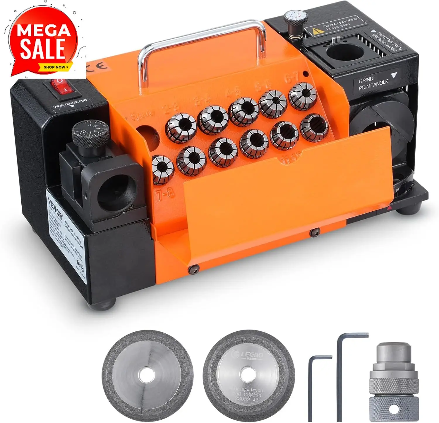Drill Bits Sharpener, 3-13mm Drill Bits Grinder Sharpener, Lip Relief Angle & 95°-135° Point Angle Adjustable Drill Bit Re-Sharp