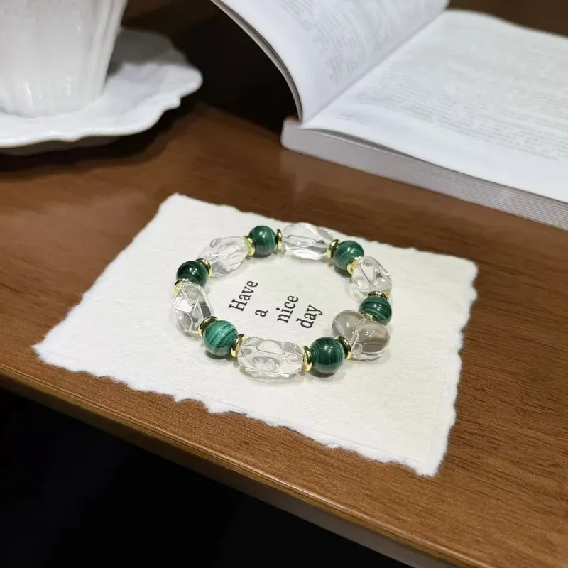 Peacock Jufu Natural White Crystal Light Luxury Premium Temperament Bracelet White Water Medicine Simple Versatile Gift