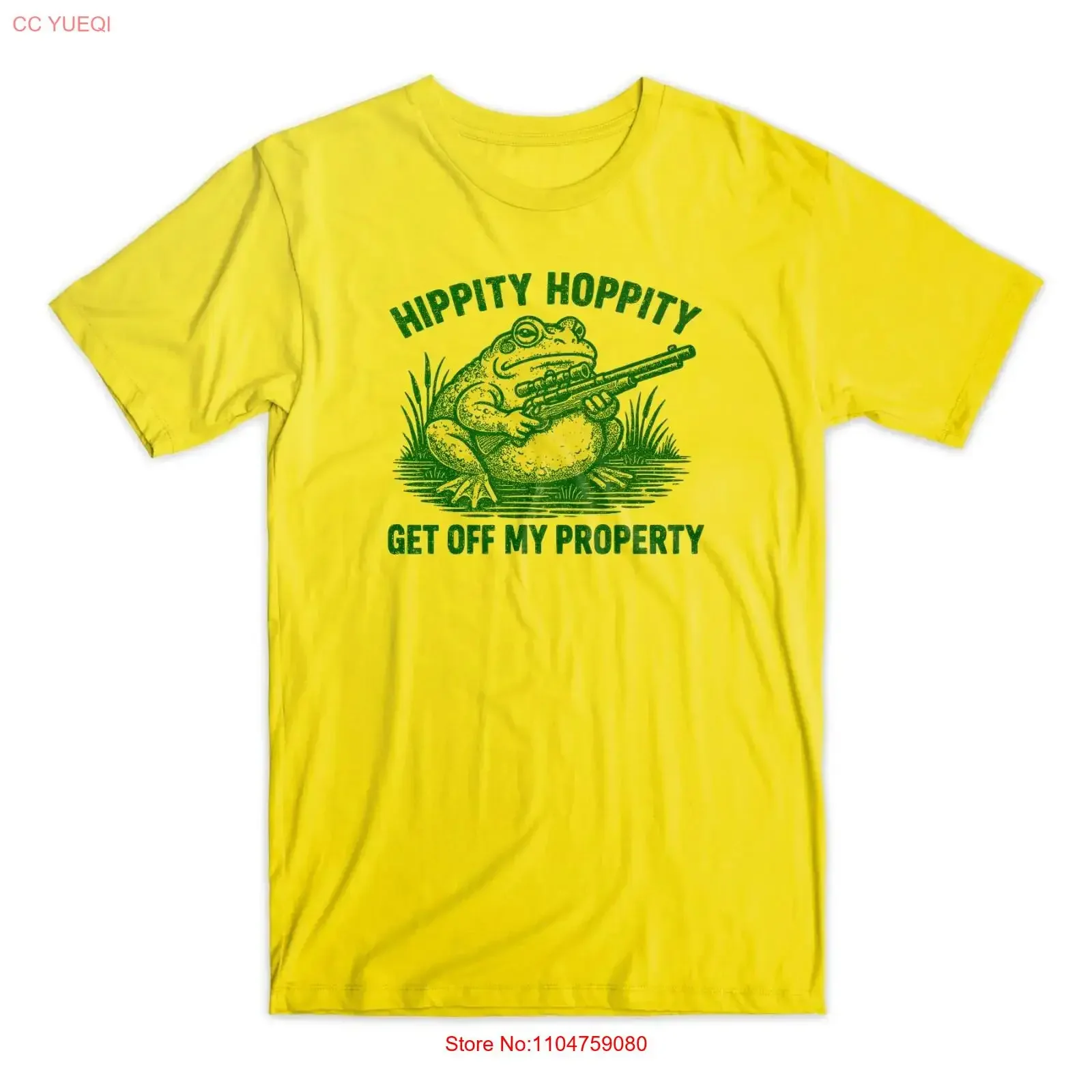 Hippity Hoppity Get Off My Property Funny Frog T Shirt vintage Washed homme graphic streetwear Stylish Soft Casual fashion