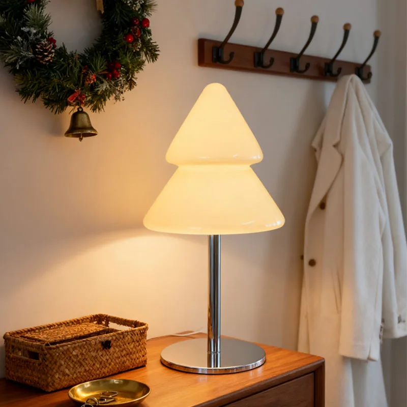مصباح طاولة زجاجي أصلي جديد خفيف الوزن لأشجار عيد الميلاد، مصباح طاولة تزيين جوي، مصباح بجانب السرير لشاب