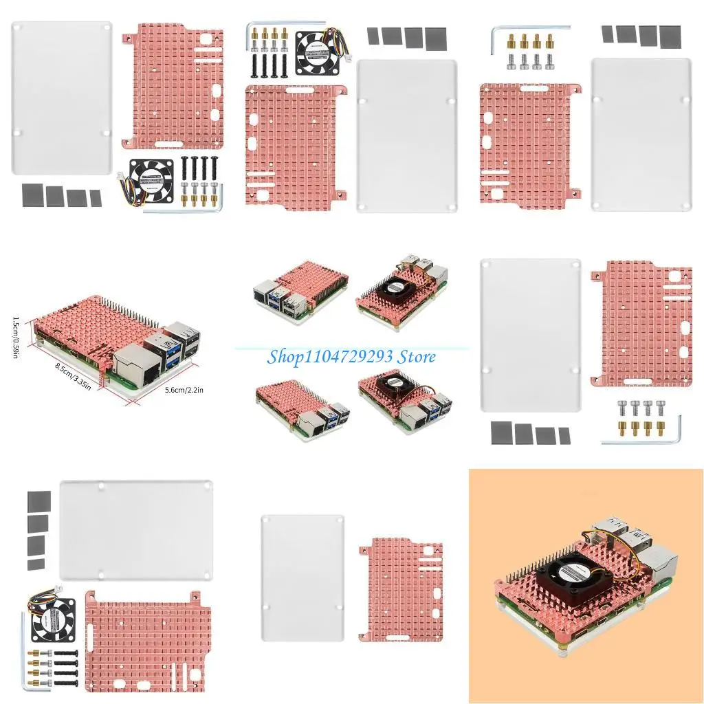 

Y2GD Copper Heat Sink Aluminum Heatsinks Passives Cooling Pad with Self-Adhesive Radiators for Pi 5