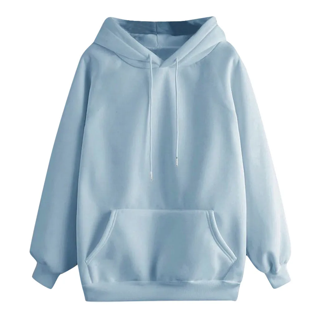 

Sweatshirt Color Pullover Casual Hooded Sleeve Pocket Women's Long Sweatshirts with Hoodies Women Tunic Length Zip up Hoodie