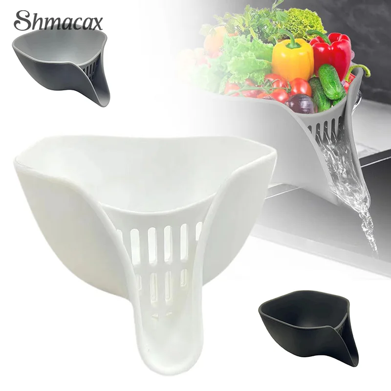 

Multi-function Water Filter Basket Silicone Drain Basket With Spout For Vegetable Fruit Upgraded Food Strainer Kitchen Gadget