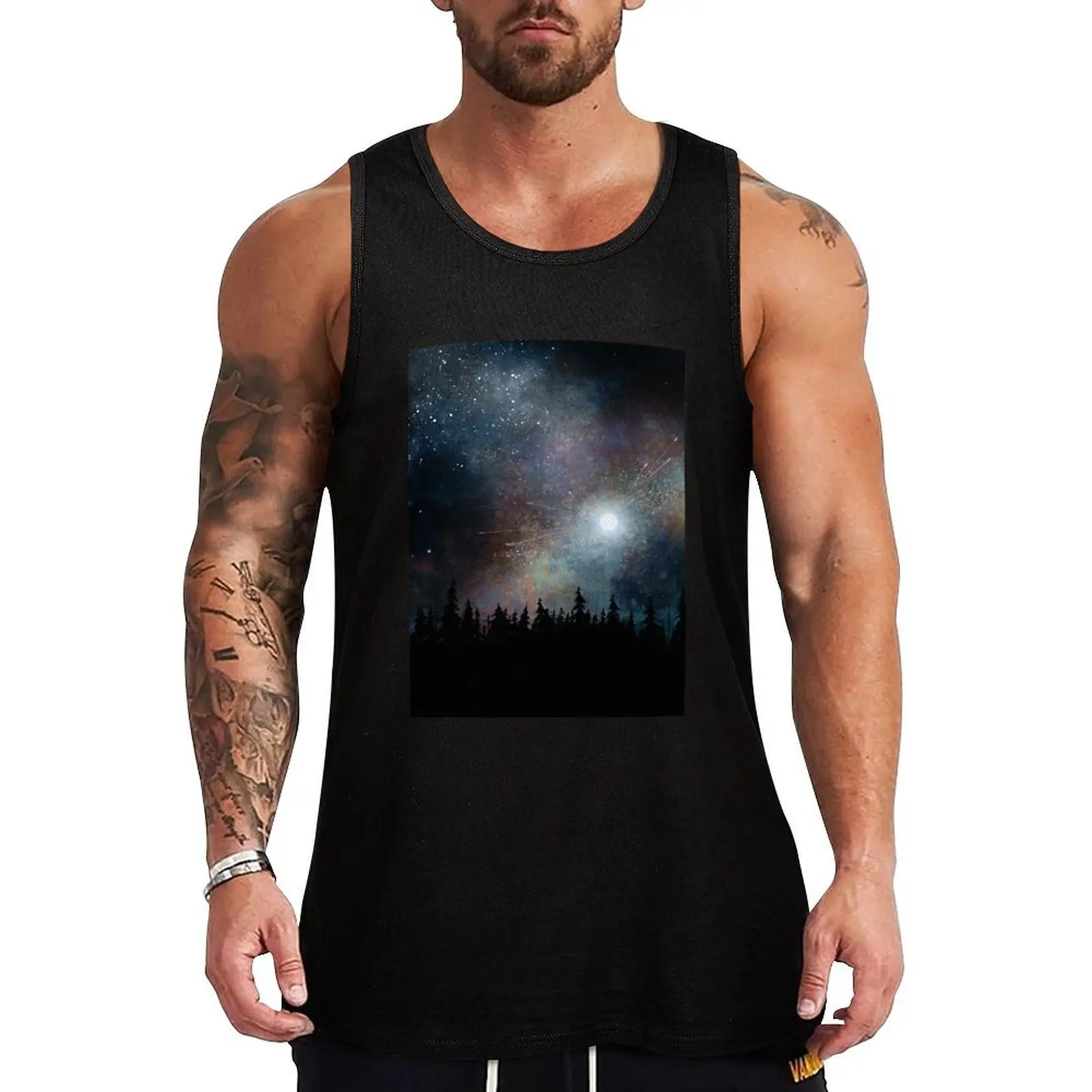 

Night Sky Tank Top sleeveless shirt man gym gym clothes for man gym t-shirts