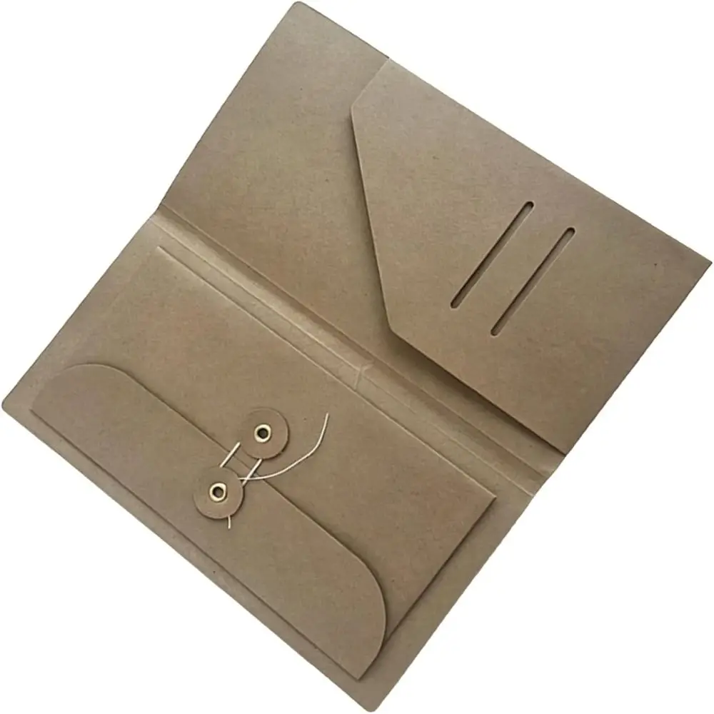 4 Pcs Portable Simple Kraft Paper Pockets Vintage Practical Bill Bag Brown Document Storage Pouch Card Storage