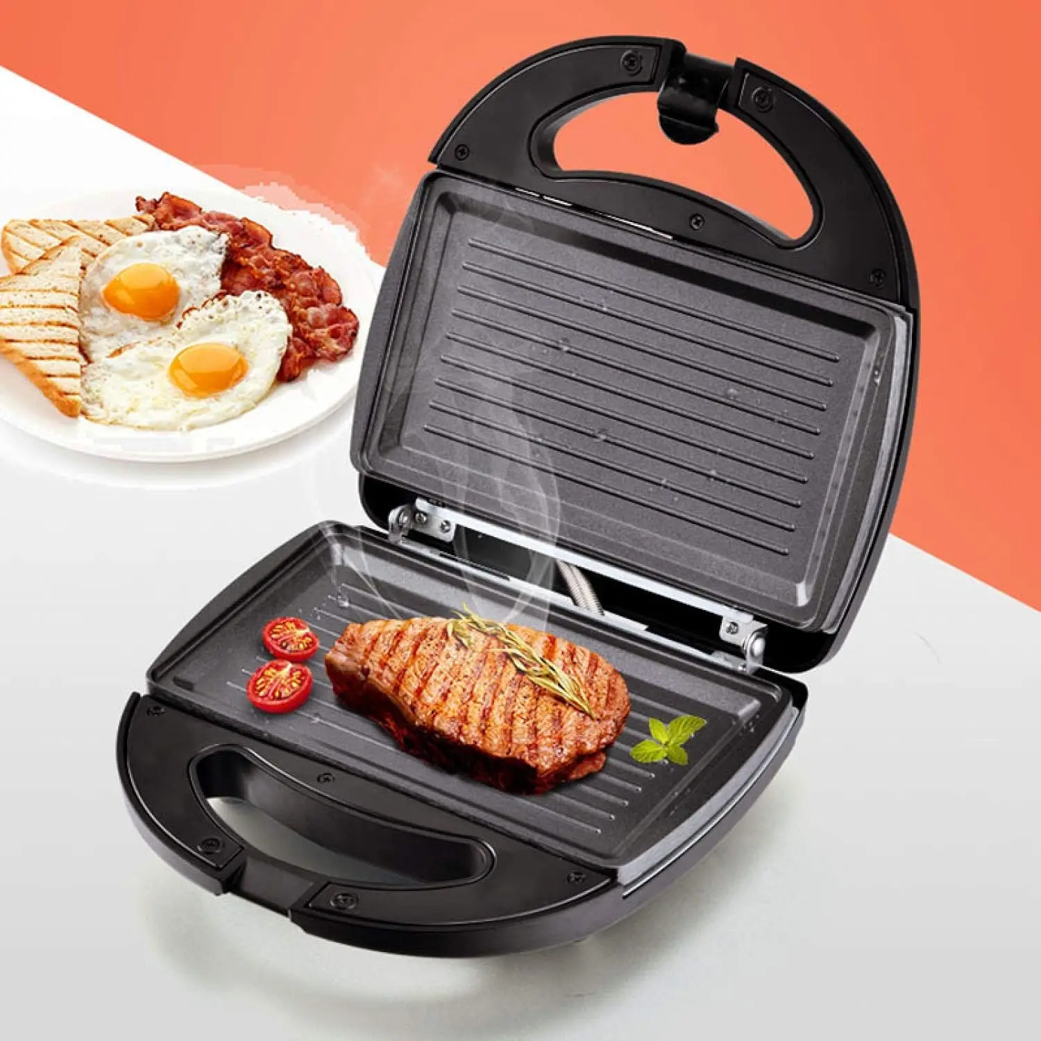 

Sandwich Maker，Waffle Maker ， Electric Sandwich Maker ， Grill Panini Non Stick Pan Waffle Toaster Cake Breakfast Machine ， Barbe