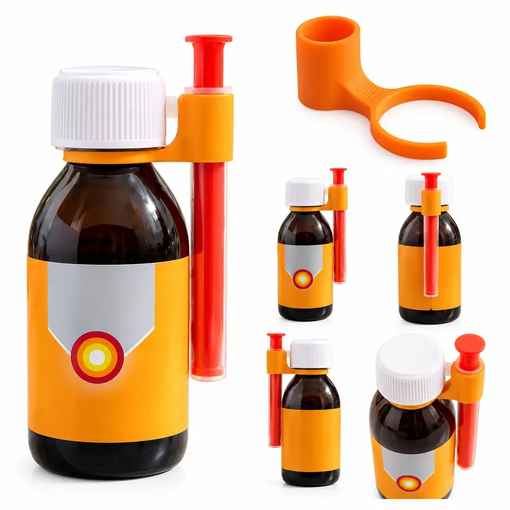 Durable Bottle Support Bracket Syrup Bottle Holder 3D Printed Plastic Syrup Dispenser Clip Snap-On Clip Open Ring Base Kitchen