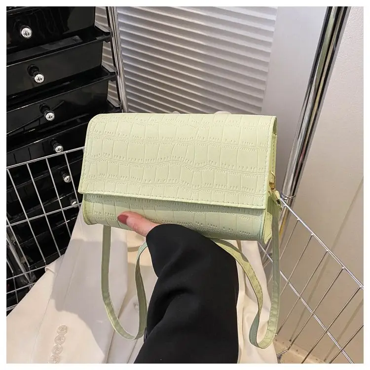 Yellow Crossbody Bags for Women New Fashion Felt Stone Pattern Single Shoulder Casual Purses Handbags Trendy Small Square Bag