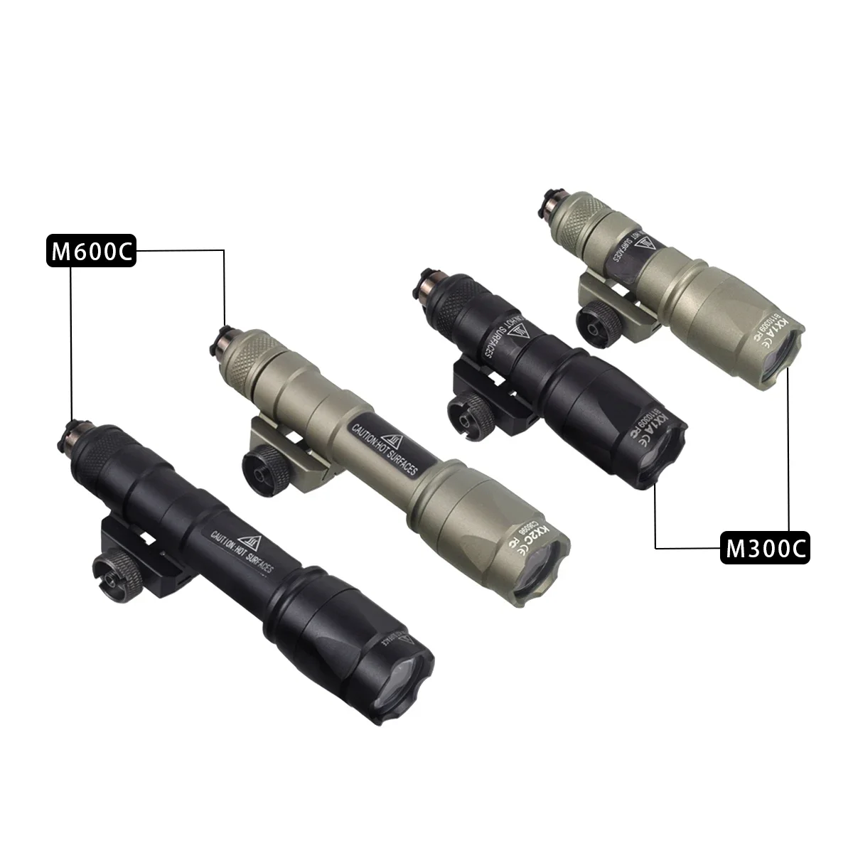 Tactical Surefire Flashlight M300 M300C M600 M600C Scout Light With Pressure Switch Dual Function Hunting Weapon Light 600 Lumen