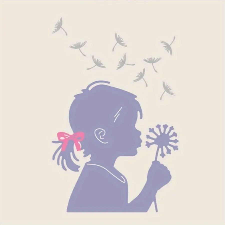 New Arrival Girl Blowing A Dandelion Metal Cutting Dies for DIY Scrapbooking Card Making Stencils Photo Albums