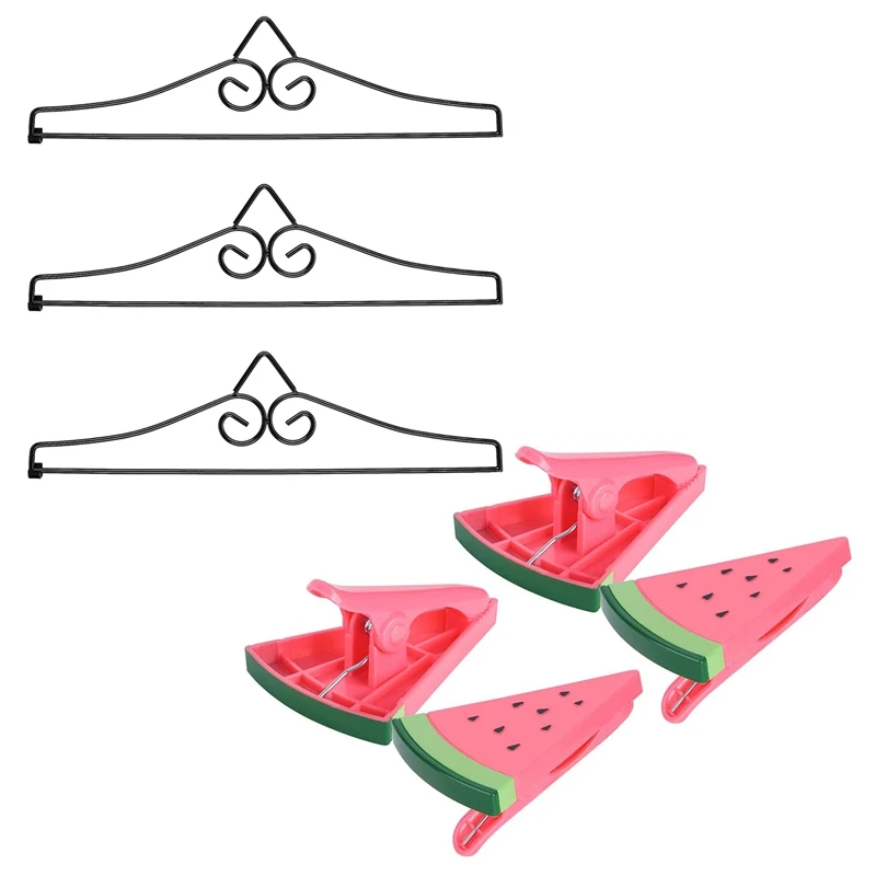 

3Pcs Garden Flag Wall Hanger Powder Coated Iron Banner Holder Flag Holder With 4Pcs Beach Towel Clips