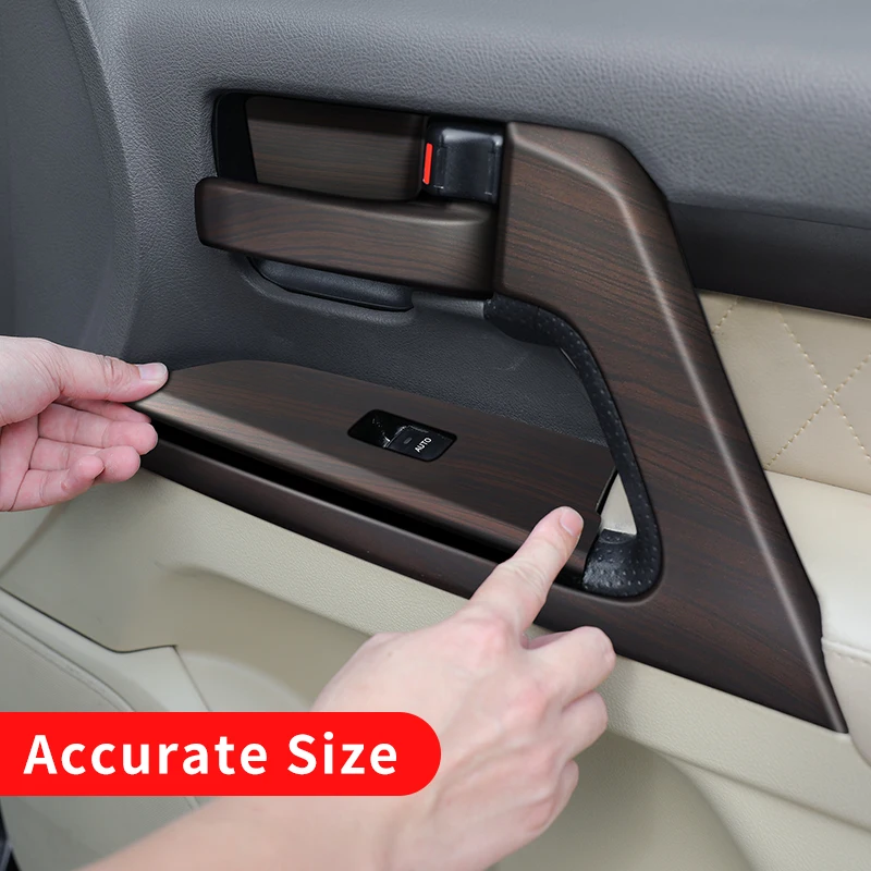 For 2008-2021 2020 Toyota Land Cruiser 200 Peach Wood Car Door Decoration Stickers LC200 FJ200 Interior Upgraded Accessories