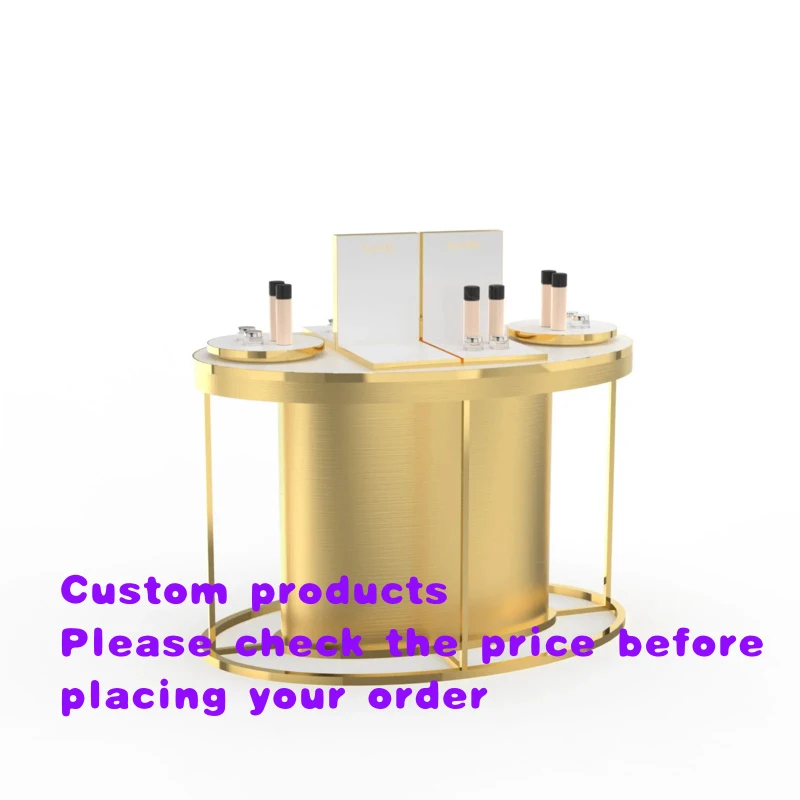 

custom.SUNDO Wholesales Mall Floor Display Cabinet Skin Care Retail Marble showcase Cosmetics Perfume Pots