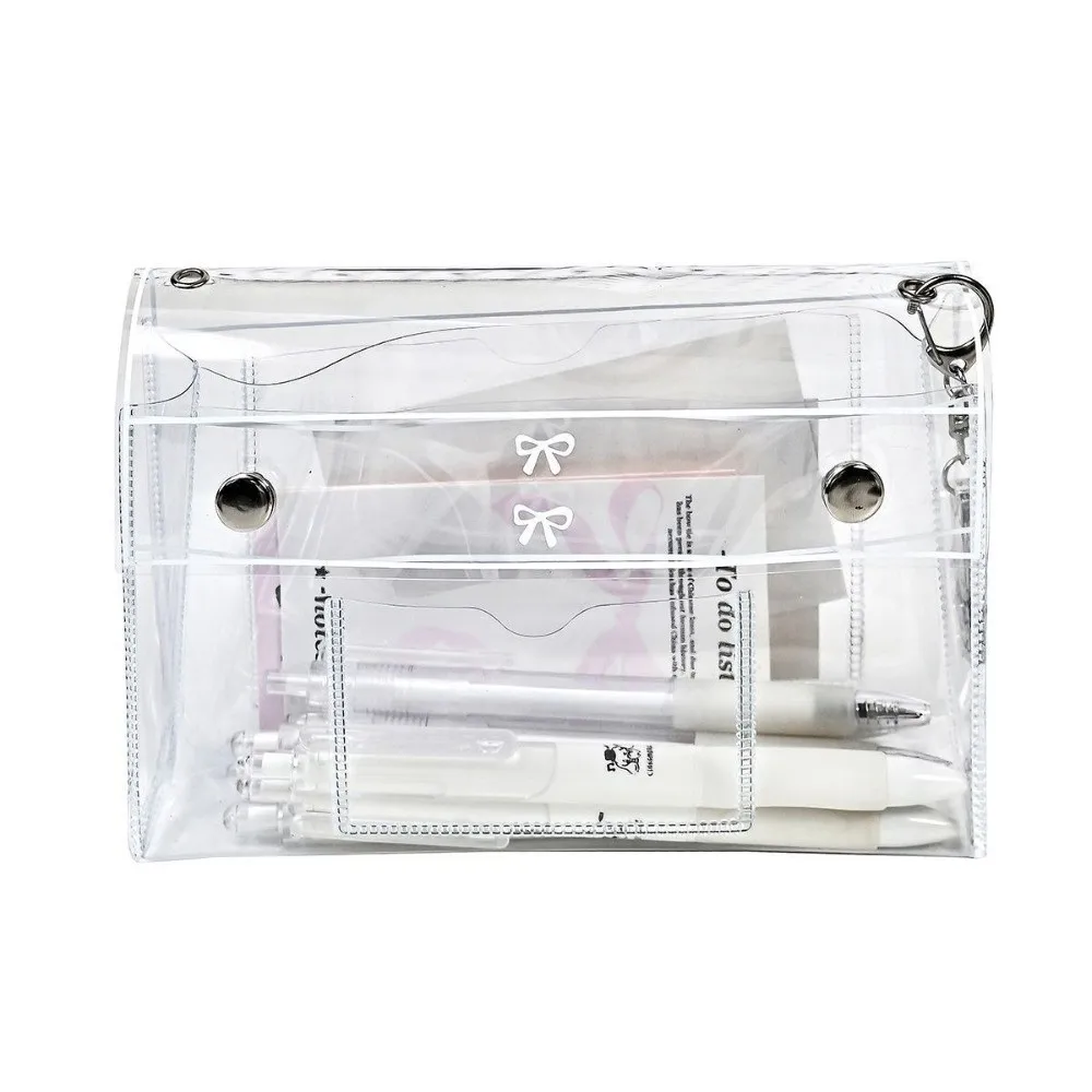 Multi-Purpose Clear Transparent Pen Bag PVC Large Capacity Toiletry Organizer Bag Stationery Organizer Students Use