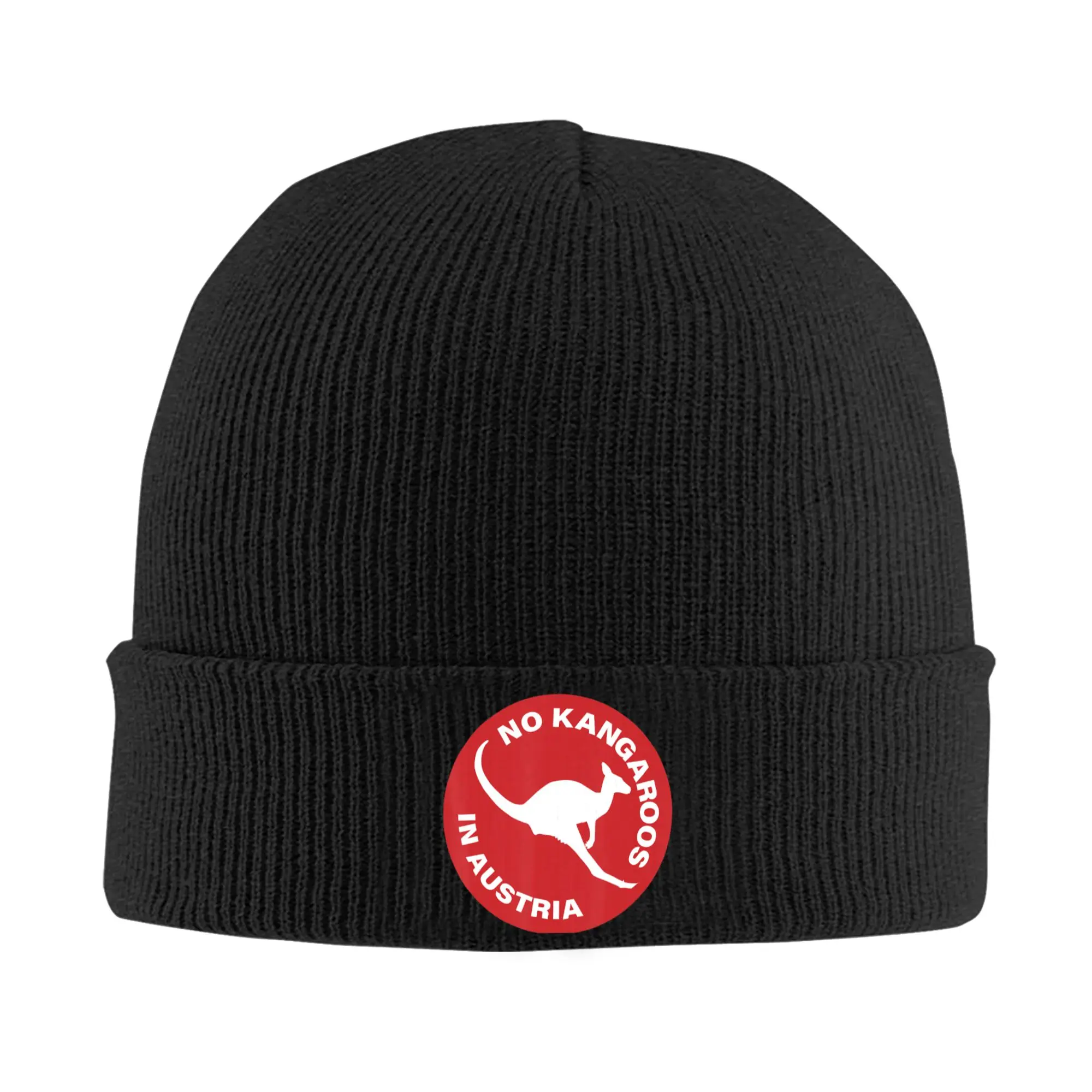No Kangaroos in Austria Funny Knitted Hat Beanies Autumn Winter Hat Warm Acrylic New Arrival Australia Cap Men Women  Gifts