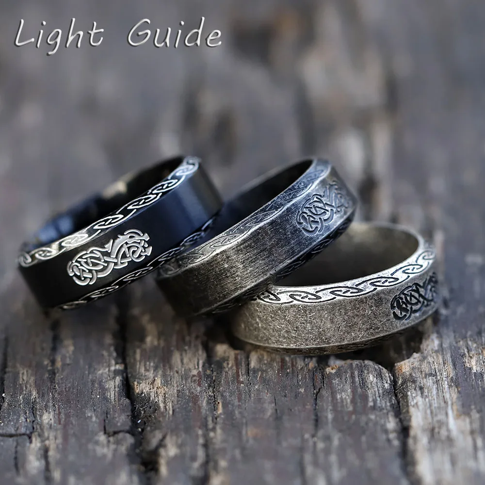 2022 NEW Men's 316L stainless-steel rings retro Odin Viking dragon for teen RING Amulet fashion Jewelry Gift free shipping