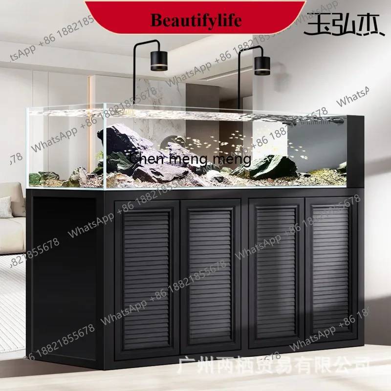 alloy stream tank ecological water-free bottom filter living room medium and large native tank ultra-white glass aquarium