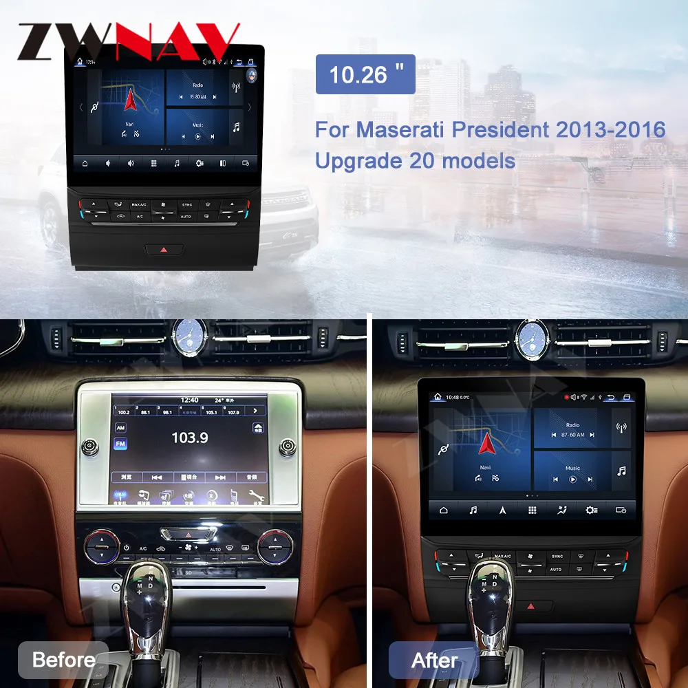 Android 11 Autoradio Screen For Maserati Quattroporte 2013-2016 OEM Style Qualcomm Audio Radio Stereo GPS Navigation Head Unit