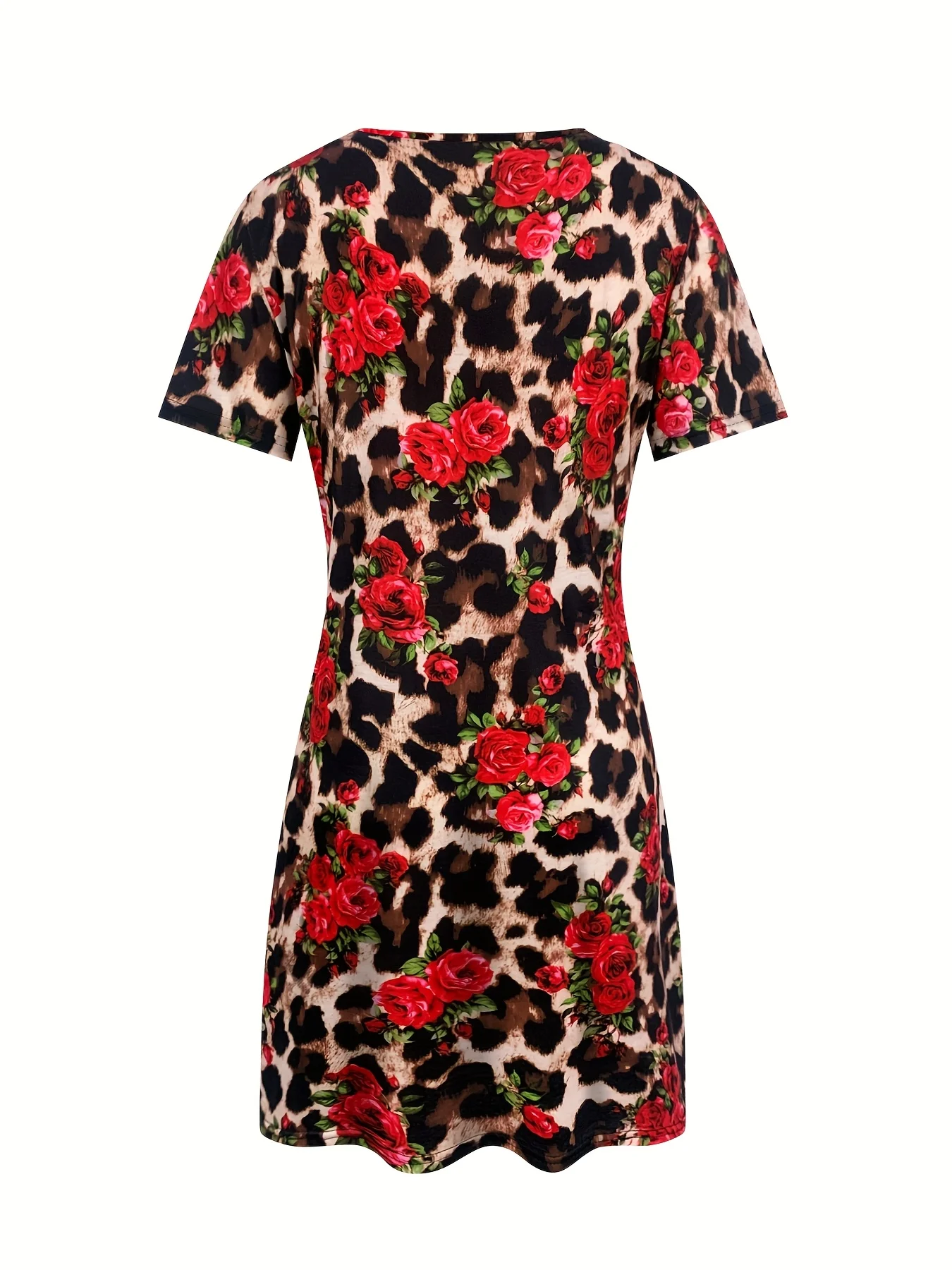 فستان نسائي كاجوال بأكمام قصيرة مع فستان تجريدي بطباعة ثلاثية الأبعاد على شكل حرف a منتصف تي شيرت فستان صيفي أنيق ملابس نسائية