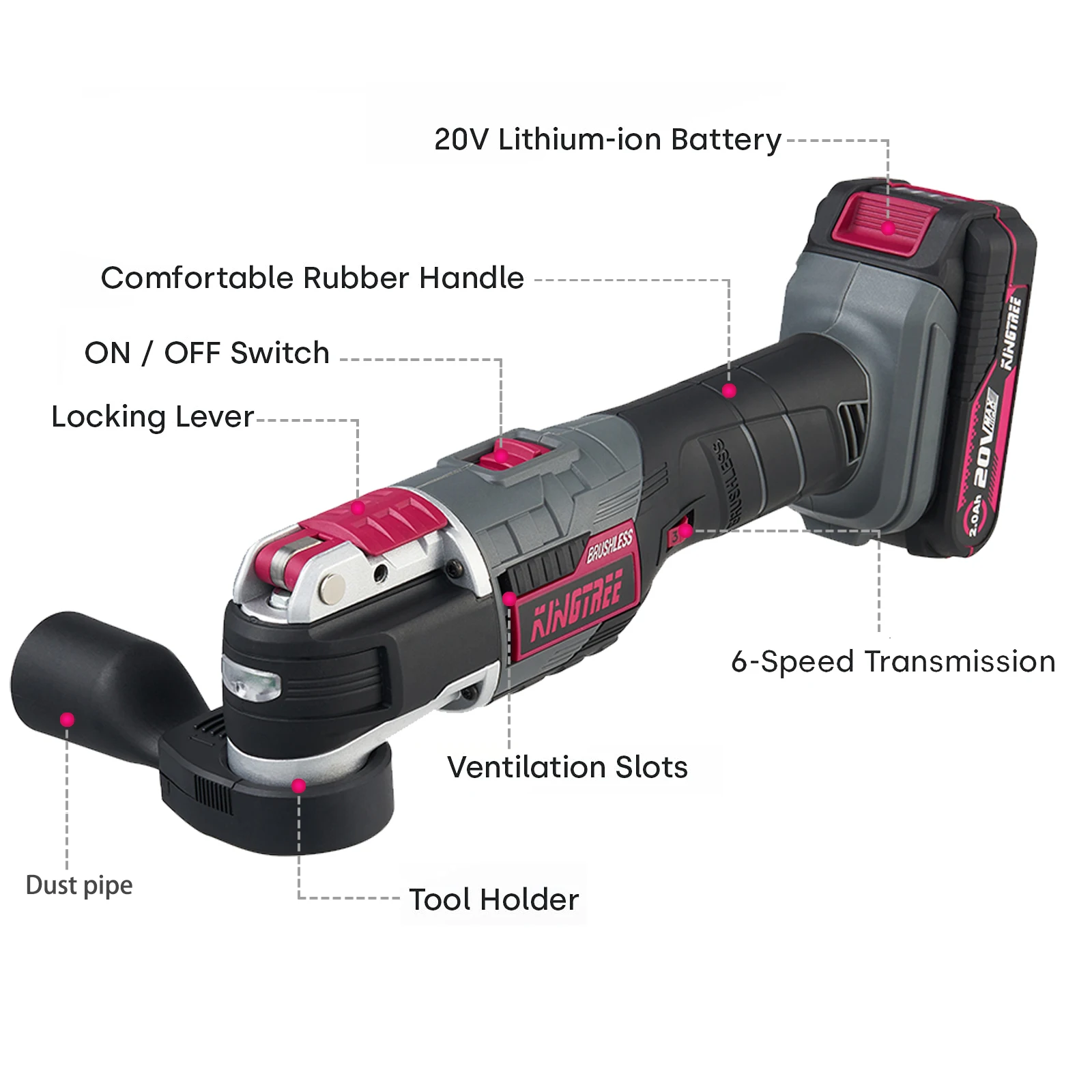 Kingtree Brushless Electric Circular Saw Multifunctional Cutting Mdle Multi-function Cutting Home DIYS suit for Makita Battery