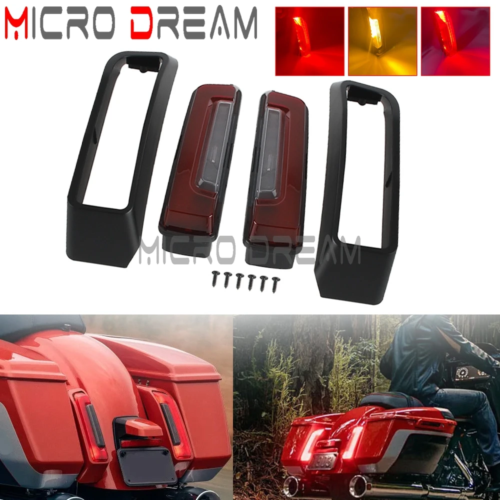 LED Saddlebag Tail Light Side Run Brake Turn Signal Lamp For Harley Touring Glide Ultra Limited Street Glide Road Glide CVO 2024