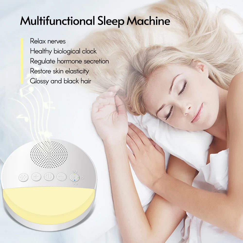 Baby White Noise Machine USB Rechargeable Timed Shutdown Sleep Machine Baby Sleep Sound Player Night Light Timer Noise Player