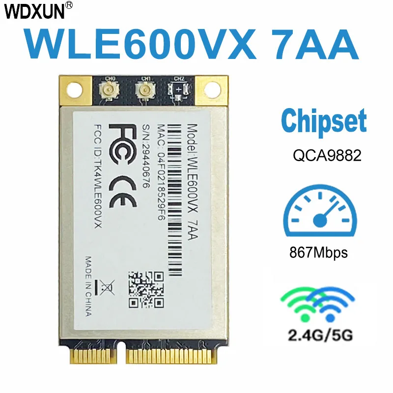 

WLE600VX 7AA I-TEMP MINI PCIE QUALCOMM Atheros Qualcomm QCA9882 WIFI module MIMO 802.11ac industrial grade wireless network card