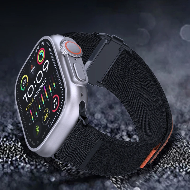 Нейлоновый ремешок-петля для Apple Watch Band Ultra 10 9 8 7 6 5 4 SE Мягкий браслет-браслет Iwatch 49 мм 45 мм 44 мм 42 мм 46 мм 41 мм 40 мм