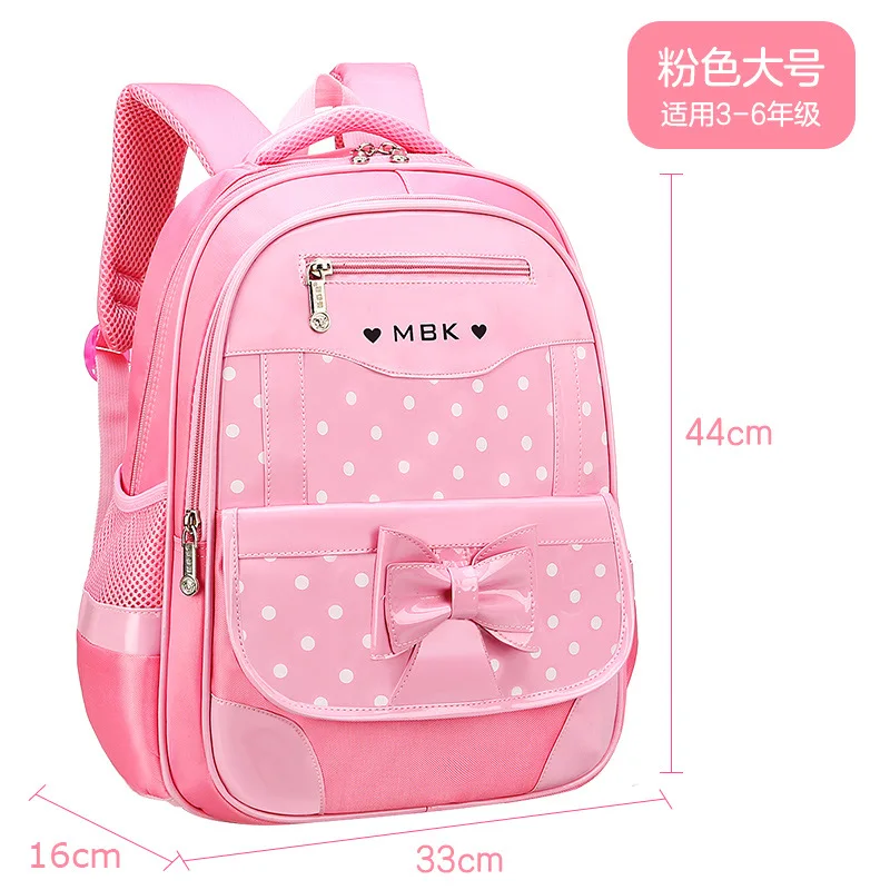 Korean Version Bow Elementary School Backpack Children\'s Girls Handheld Large Capacity Waterproof Protecting The Spine