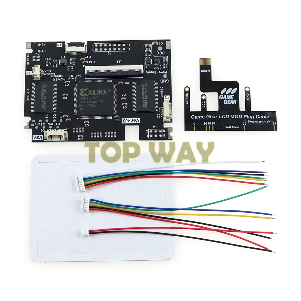 1set kit kaca layar LCD V4.0 V4, untuk SEGA GGGame Gear konsol layar penuh tampilan LCD lampu latar kecerahan