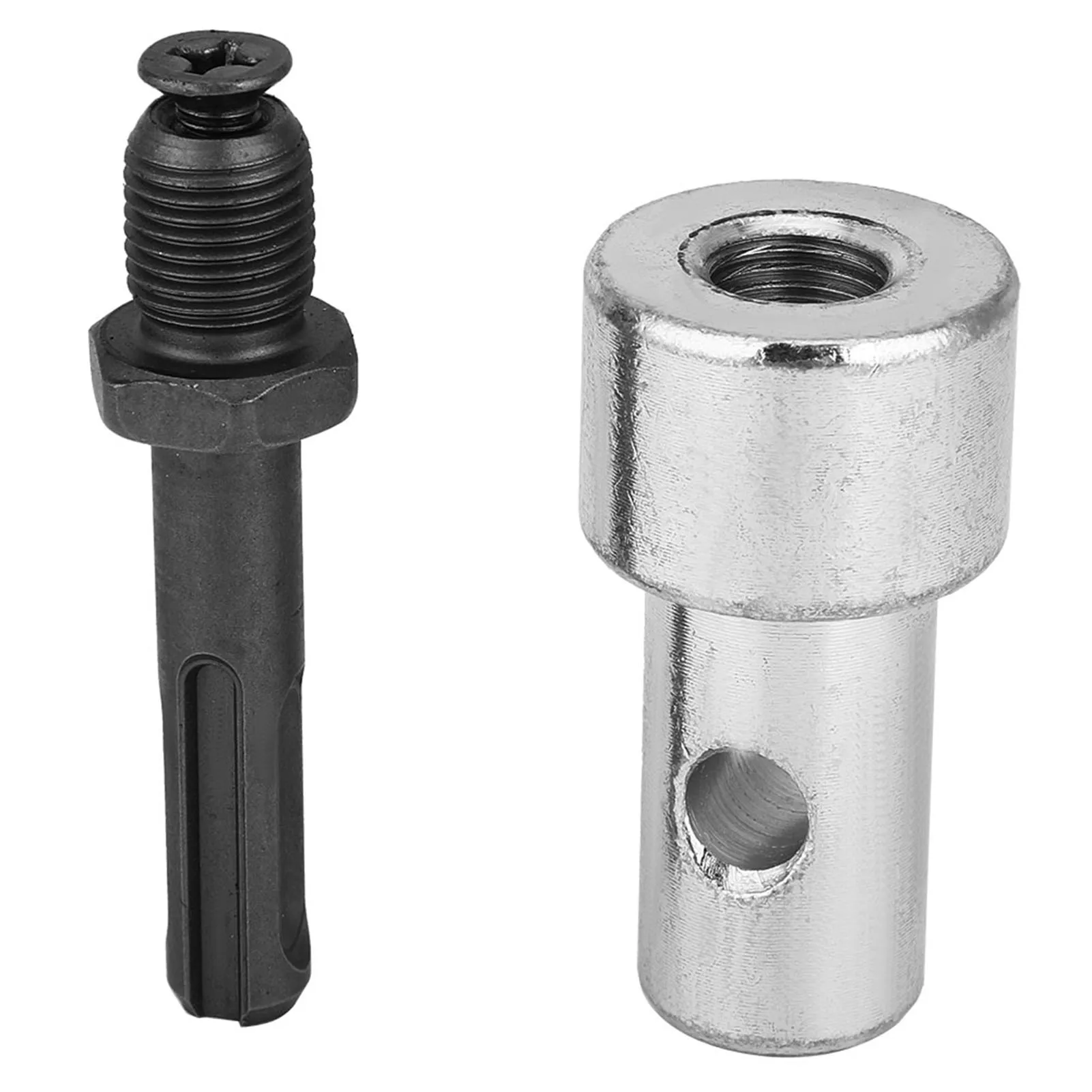 Drill Bit Adapter for Electric Drill to Earth Auger Connector Arbor Round Shank 2 Pit 2 Slot Earth Auger Adapter