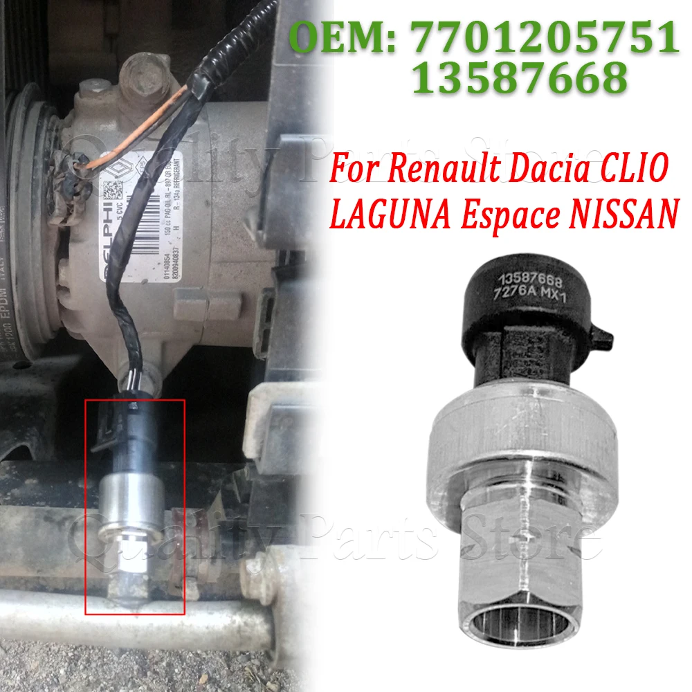 New For Renault Dacia CLIO LAGUNA Espace NISSAN Car A/C Air Conditioning Refrigerant Pressure Switch Sensor 7701205751 13587668
