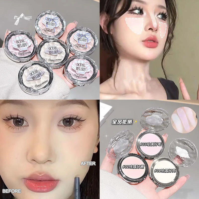 1Pc Cappuvini Highlighter Palette – Matte Face Eyeshadow, Pigment Brightening Contour Concealer Long-Lasting Cosmetic