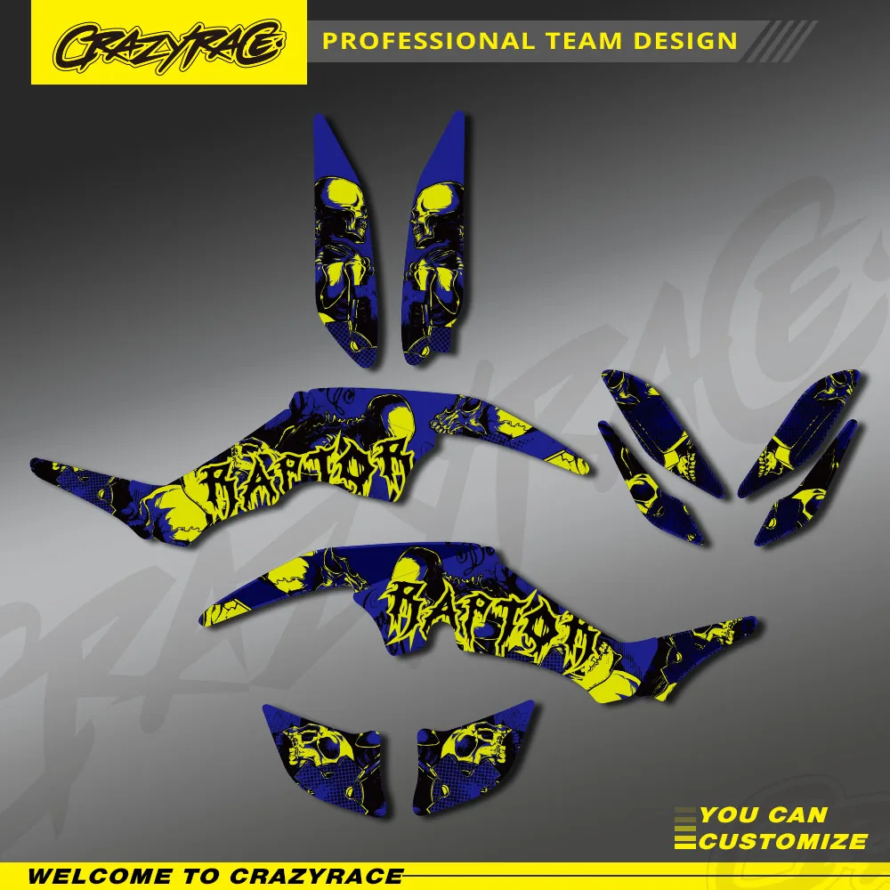 

For Yamaha RAPTOR 350 ATV Raptor350 CRAZYRACE Motorcycle New Style DECALS STICKERS Graphics Sticker Kits Motocross Custom Decals