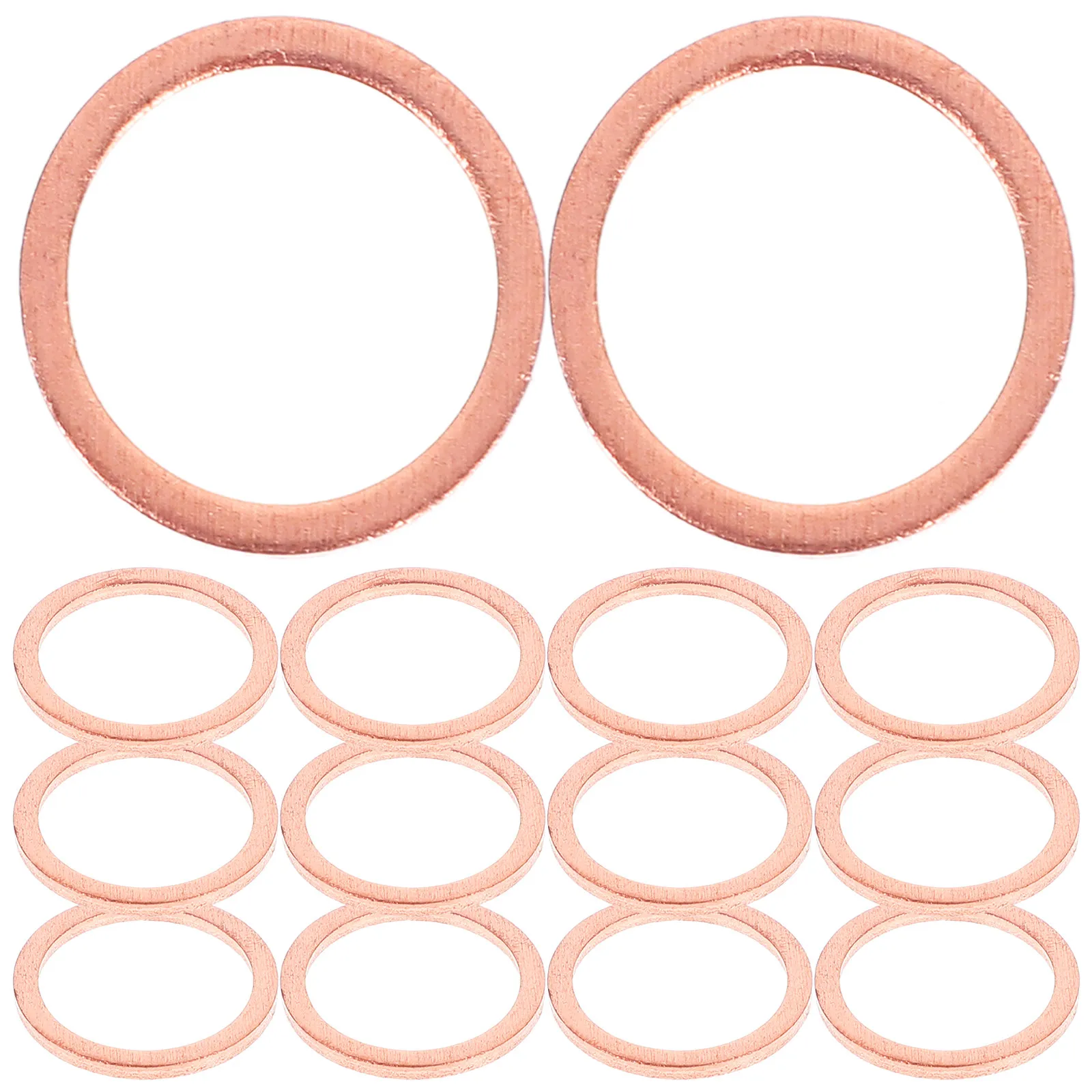 50Pcs Oil Plug Gasket Seal Ring Copper Alloy High Hardness Corrosion Resistant Oil Drain Plug Washer Anti-Leaking Sealing Copper