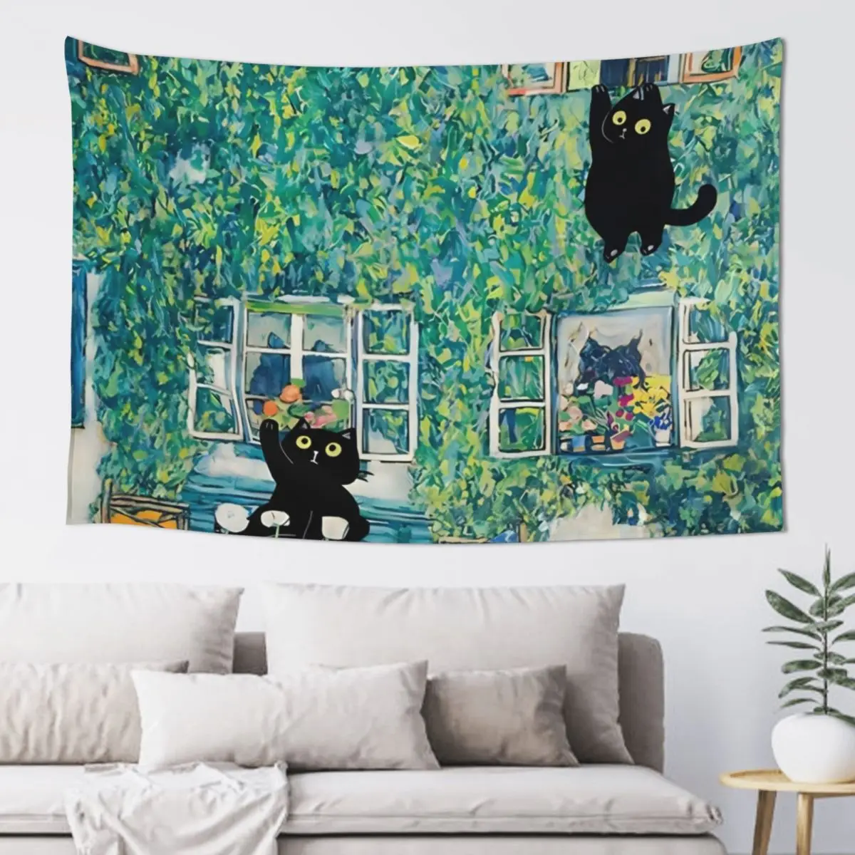 

Gustav Klimt Cat Forester's House Tapestry Wall Art Wall Tapestries Carpet On The Wall Tapestry