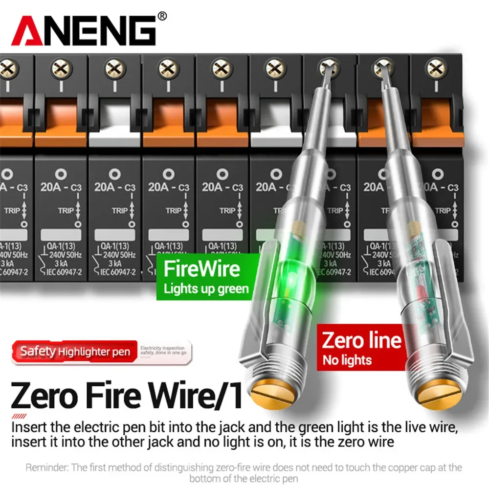 كاشف الجهد اقلام الفحص ANENG B12 المستحث مفك كهربائي التحقيق صفر لايف سلك جهاز استكشاف أدوات اختبار المنزلية