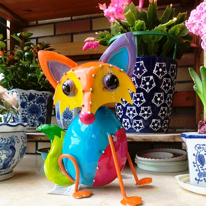 

Garden Decoration Garden Animal Decoration Creative Outdoor Iron Fox Balcony Layout Gardening Groceries Clearance American Style