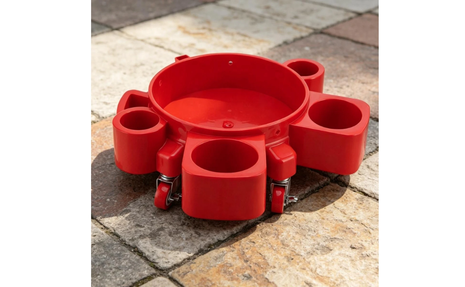 Car Wash Pail Dolly Caster Wheels Wheeled Pail Stand Cleaning Tool Reinforced Base Equipment Round