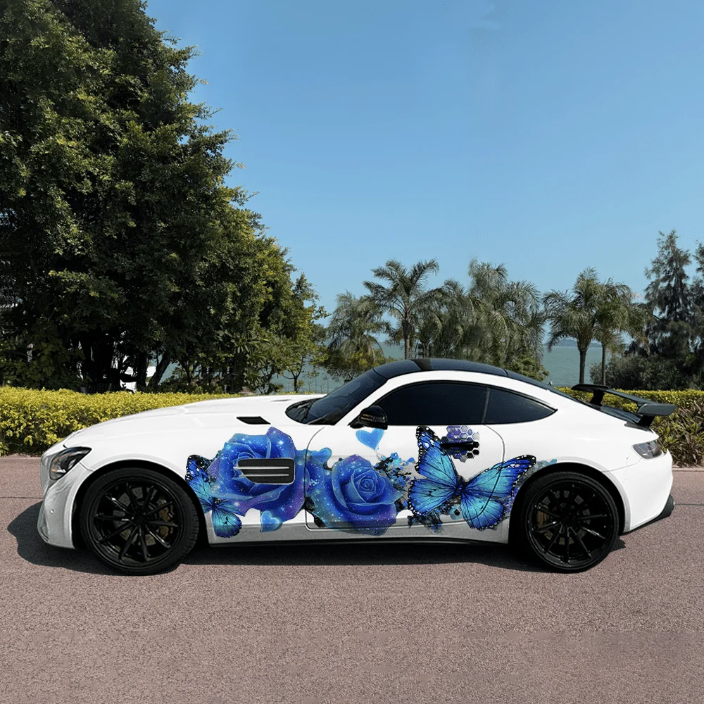 

Светящиеся бабочки, цветы, боковая наклейка автомобиля, водонепроницаемая устойчивая к царапинам наклейка из ПВХ, защита автомобиля, автоаксессуары в подарок