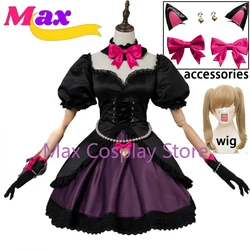 Max Game Ow Dva Hana Lied Zwarte Kat Kostuum Officier Jurk Volwassen Vrouwen Halloween Cosplay Kostuums + Pruik Volledige Set Kleding
