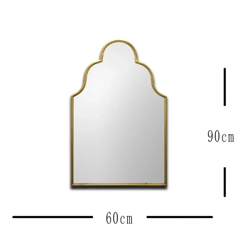 Large Retro Wrought Iron Wall Mirror Creative European Style Decorative Hanging for Living Room Bedroom Balcony Home Ornament