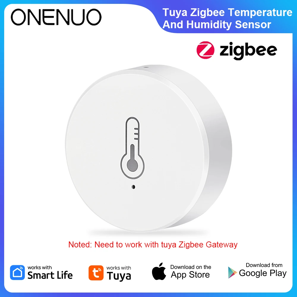 

Tuya Zigbee Temperature And Humidity Sensor Remote Monitor Works with Alexa Google Home Battery Powered via Smart Life App