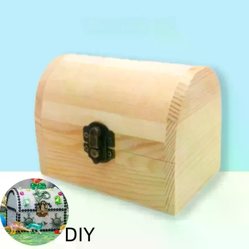 1/3Pcs Jewellery Keepsake Pine Plain Storage Wedding Wooden Arched Hinged Boxes Practical Decorate Wooden Box Trinket