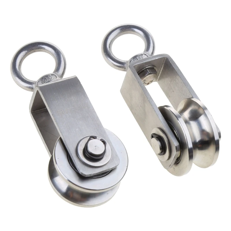 2pcs ที่มีประสิทธิภาพรอกหมุน Antideformation Pulley ลูกกลิ้งบล็อกสำหรับการใช้งานต่างๆปลอดภัยโหลดความจุ