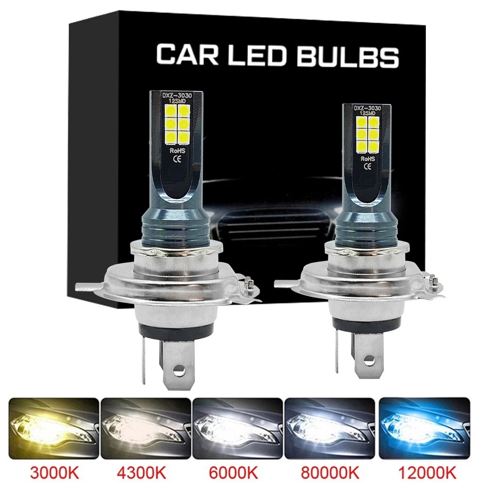 Faros LED antiniebla para coche, bombillas H4, H7, H11, H8, H9, H1, H3, 9005, 9006, Hb3, Hb4, lámparas de conducción automática, 12000LM, 12V,