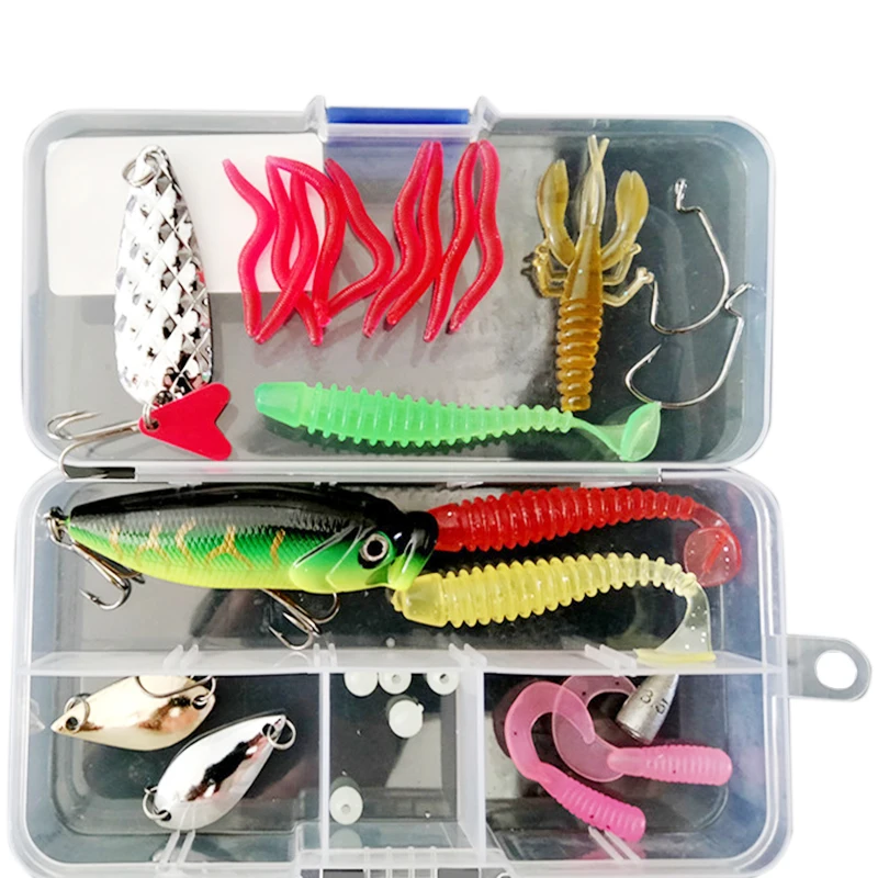 Lua Bait Set Lua Bait Fake Bait Lua Sequins Soft Bait Bucktails Ray Frog Minnow Bionic Boxed Set