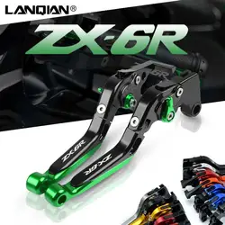 For Kawasaki ZX636 ZX6R Motorcycle Aluminum Adjustable Folding Brake Clutch Levers ZX 636 ZX 6R 2019 2020 Accessories