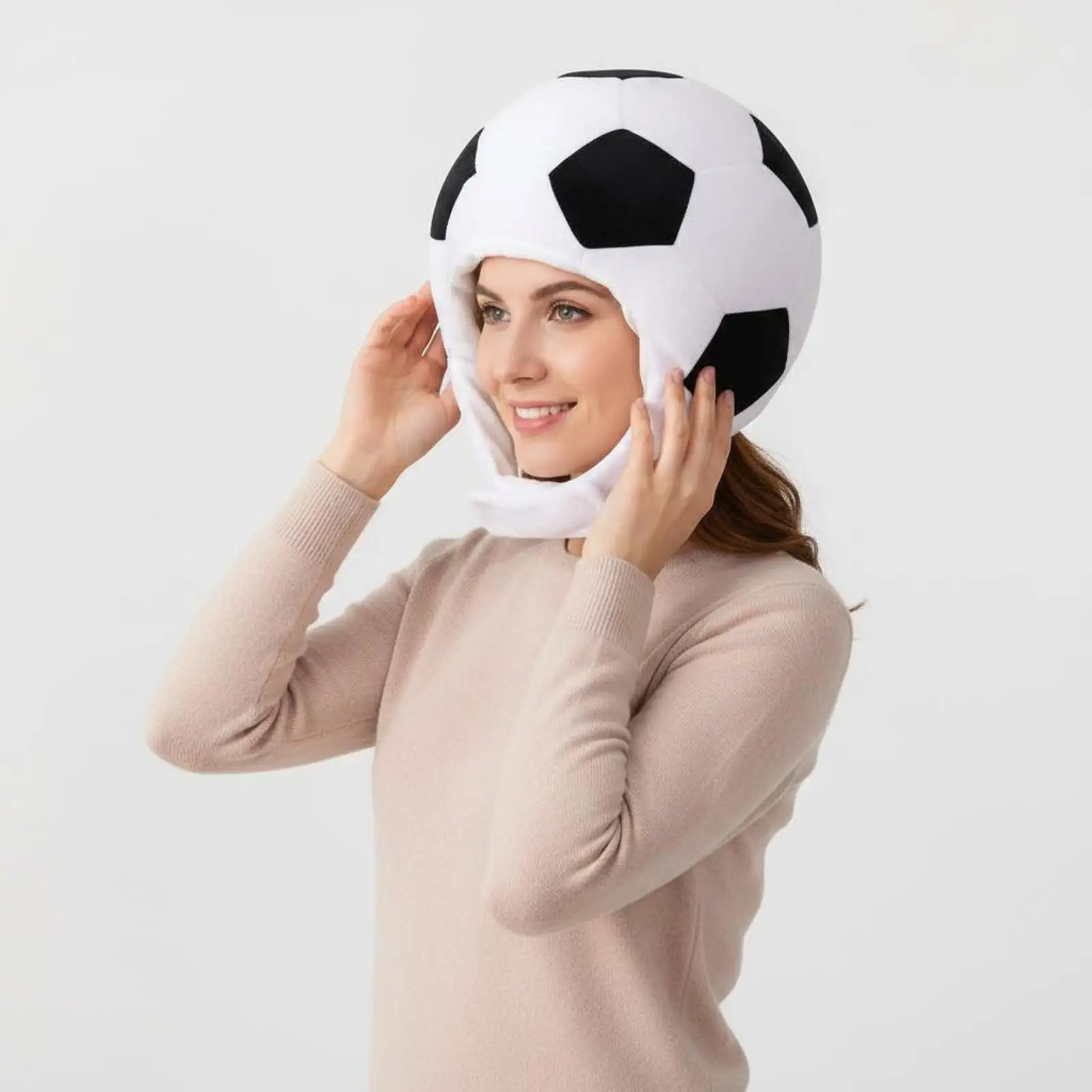 Gorro de fútbol peludo, bonito gorro de dibujos animados, duradero para actuaciones en escenario