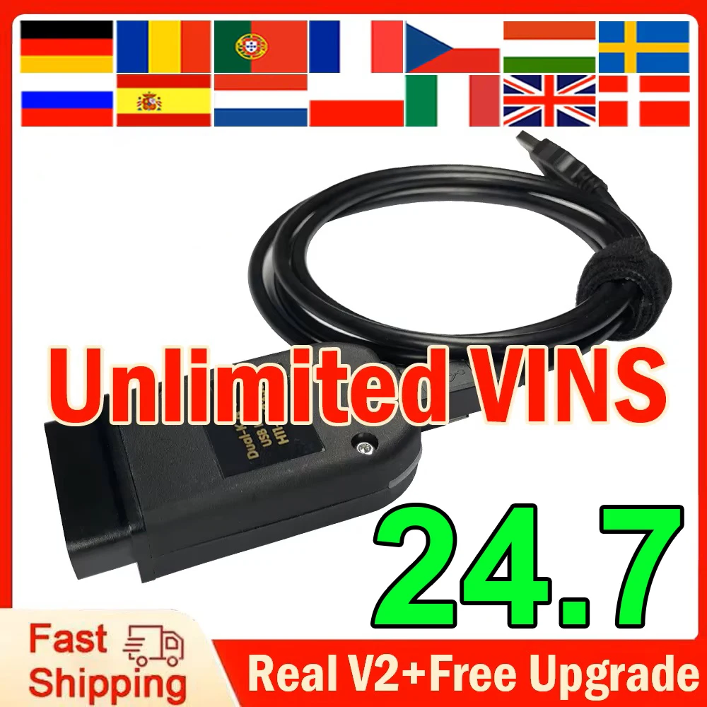 1996-2024 Real Hex V2 VAGCOM Diagnostic STM32F429 Update Unlimits VINS  Hardware For VCDS Software HEX Usb Interface For HEX-V2